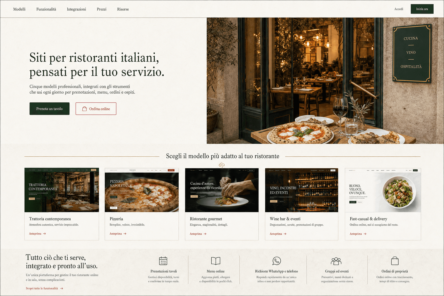 Tavola editoriale delle cucine riunite nella food hall Piazza